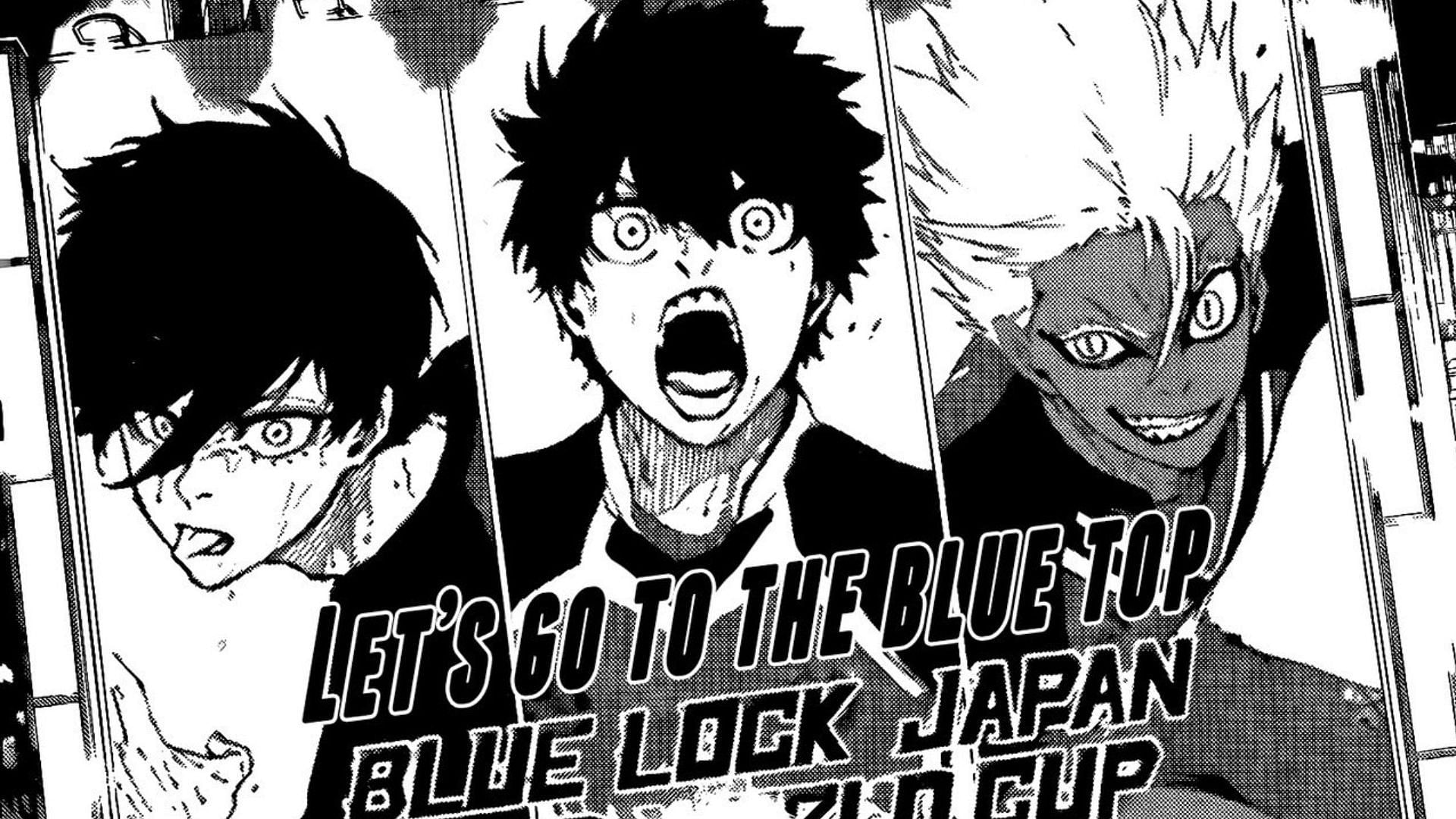 Blue Lock Japan U-20 World Cup billboard as seen in Blue Lock chapter 302 (Image via Kodansha)